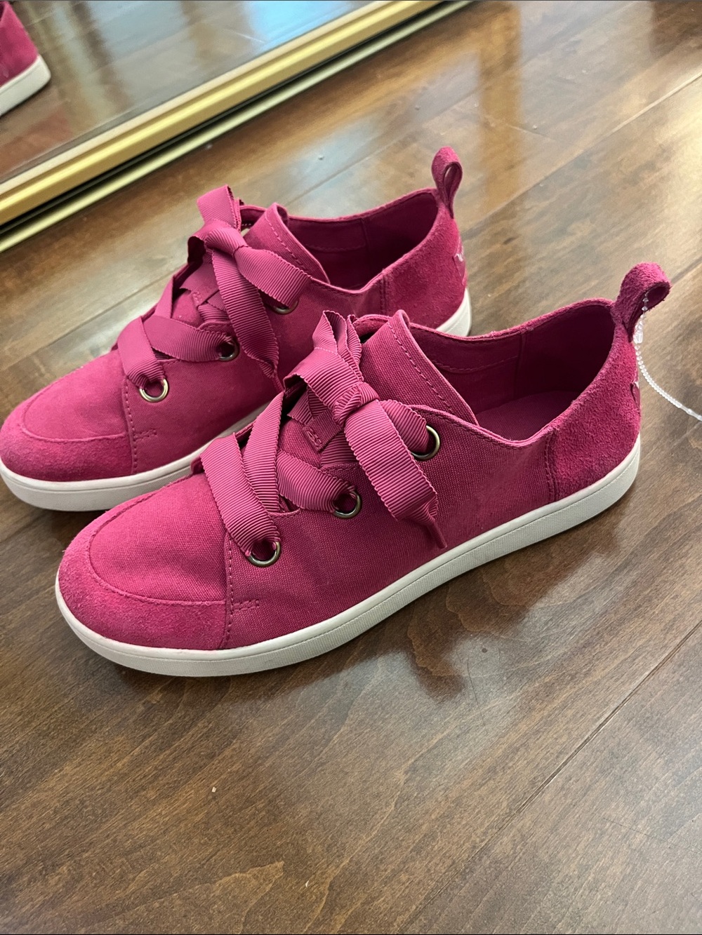 Koolaburra Kids Suede Ribbon Lace Sneakers - Raspberry Pink